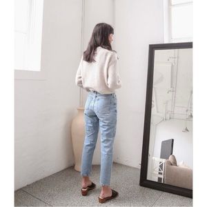 Everlane 90s cheeky jean 24 25L crop cotton rigid denim